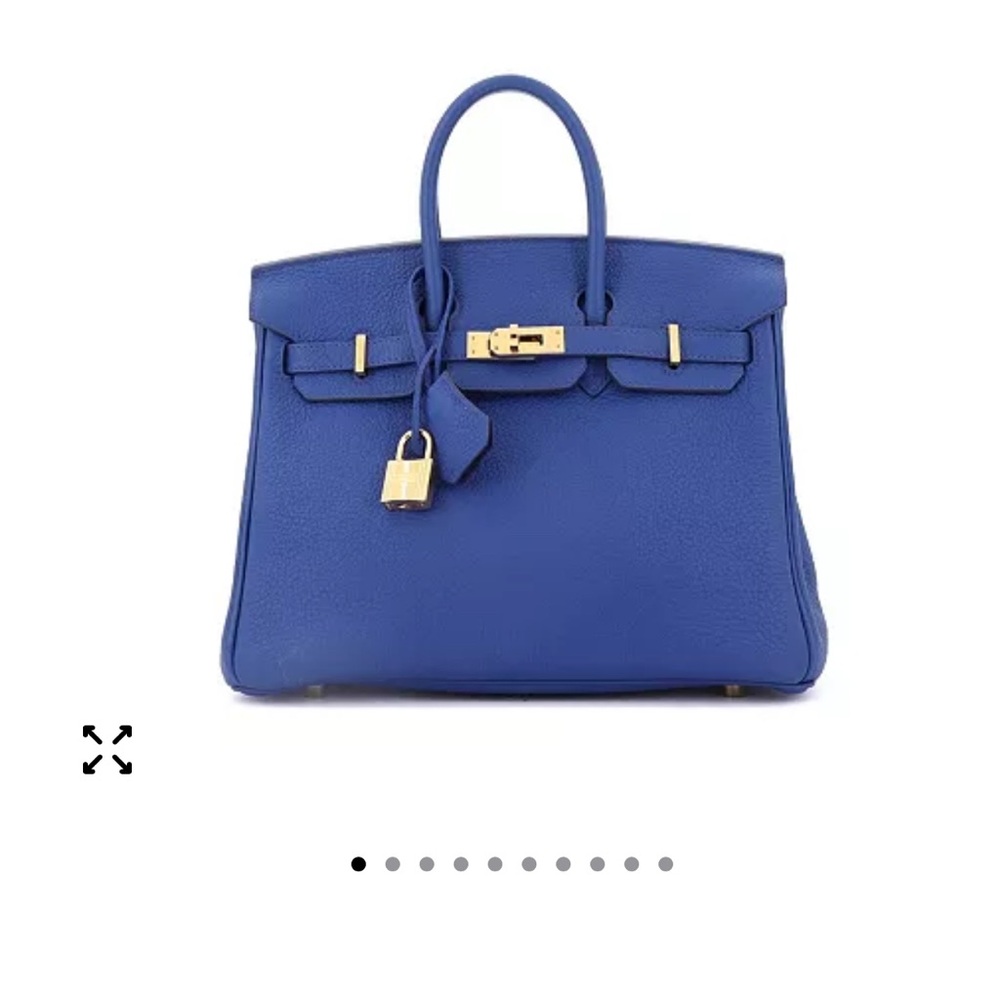 Blue leather  Satchel Bag